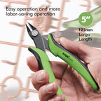 KATA 2PC Micro Flush Cutters, 5-Inch Precision Wire Cutter, Anti-Slip Side Cutting Pliers for Electronics, Zip Ties, Copper Wire - color: 2pc Green Black
