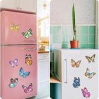 Vcekract 12 Pcs Diamond Painting Kits, Butterfly Diamond Art Refrigerator Magnets, Diamond Art Kits for Adults, Fridge Magnet Diamond Art Kits, DIY Crafts Kits for Adults - color: Butterfly