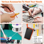 Soldering Iron Kit,90W LED Digital Solder Iron Soldering Gun kit,Adjustable Temperature(180°C-480°C),19-in-1 Welding Tool Including Desoldering Pump, Multimeter, 5 Solder Tips,Helping Hands - color: 19-in-1 Soldering Iron Kit