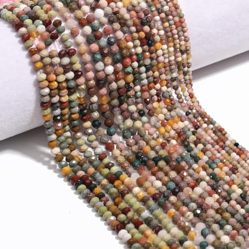 Natural Turquoise Beads, 4mm 90pcs Small Round Faceted Loose Gemstones for DIY Jewelry Making, Handmade Bracelet and Necklace Crafting, with Size Card - color: Turquoise, size: 4mm