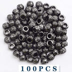 100 Pieces Gun Black Rondelle Spacer Beads - European Large Hole Tube Column Loose Charm Beads - Accessories for DIY Bracelet Necklace Earrings Jewelry Making - color: Gun Black