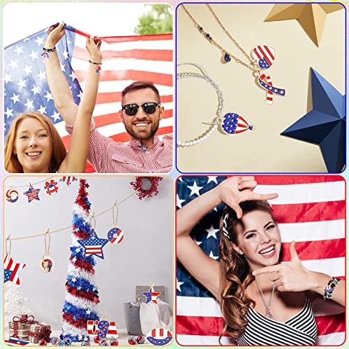 SANNIX 110Pcs Independence Day Charms, Patriotic Charms 4th of July Red White Blue Charm American Flag Charm for Bracelets Necklaces Earrings Making - style: Patriotic Charms