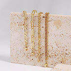 Waterproof Gold Chain Bracelet For Women Non Tarnish,14K Gold Plated Link Dainty Bracelets Stake Layered Bracelet Set Hypoallergen Gold Jewelry - color: Style-13