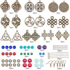 SUNNYCLUE 1 Box DIY 10 Pairs Trinity Celtic Knot Earrings Making Kits Alloy Connectors & Glass Beads & Brass Earring Hooks for DIY Jewelry Making Earring Accessories, Antique Bronze - color: Celtic Knot Earring 1