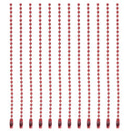 MECCANIXITY Ball Bead Chain Beaded Necklace Chains 5 Inch Adjustable Metal Ball Chains 2.4mm/0.1inch Keychain for Jewelry Making,DIY Craft Projects,Pack of 12(Red) - color: Red