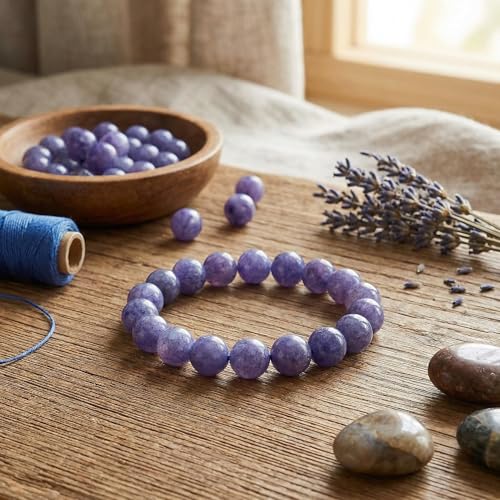 Yochus 45pcs Blue Angelite Stone Beads，8mm Healing Power Natural Stone Round Loose Beads for Jewelry Making Earring Necklace DIY Crafts - color: Blue Angelite, size: 8mm 45beads