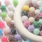 50pcs Acrylic Round Rhinestone Beads, 20mm, Chunky Bubblegum, for Jewelry Making, Large, 2.5mm Hole, 210.0g, 50 Pieces, Style-2 - color: style-2