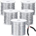 Funrous 5 Rolls 5 Size Jewelry Wire 18, 20, 22, 24, 26 Gauge Copper Wire Kit Jewelry Beading Bendable Craft Metal for Making Crafts, Sculpting with a Pliers(Silver) - color: Silver