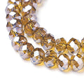 Craftdady 10 Strands 6mm Crystal Glass Briolette Beads Faceted Luster Rondelle Spacer Beads Electroplate Tiny Loose Beads About 920pcs for Jewelry Craft Necklace Earring Bracelet, Dark Goldenrod - color: Dark Goldenrod, size: 6mm
