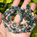 Natural Stone Beads 6-8mm Indian Agate Oval Irregular Freeform Tumbled Loose Gemstone Beads for Jewelry Making 15 Inch Strand 50-55 Pcs - color: India Agate-1 strand15”-approx. 55 beads