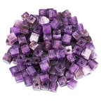 TUMBEELLUWA Stone Bead for Jewelry Making, Healing Crystal Large Hole Square Shape Loose Beads Pack of 15,Amethyst - color: #3 purple