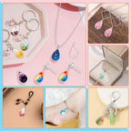 Oubaka 50pcs Open Bezel Pendants Open Back Frame Pendant Hollow Frame Pendants Open Bezels Geometric Pressed Flower Frame for Resin Casting,Jewelry Making,DIY Crafts(White K,Teardrop) - color: White K;Teardrop