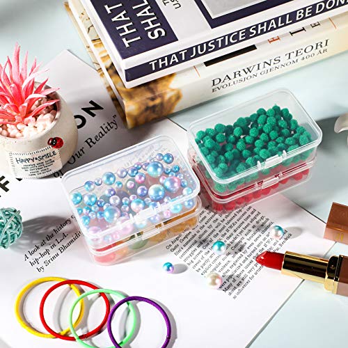 Jetec 6 Pieces Mini Plastic Clear Beads Storage Containers Box for Collecting Small Items, Beads, Jewelry, Business Cards, Game Pieces, Crafts (3.3 x 2.1 x 1 Inch) - size: 3.3 X 2.1 X 1 Inch