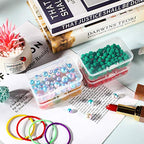 Jetec 6 Pieces Mini Plastic Clear Beads Storage Containers Box for Collecting Small Items, Beads, Jewelry, Business Cards, Game Pieces, Crafts (3.3 x 2.1 x 1 Inch) - size: 3.3 X 2.1 X 1 Inch