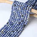 DUQGUHO Blue Spot Jasper Beads 8mm Natural Crystal Blue Beads Round Polishing Stone Bead Genuine Gemstone Beads for DIY Jewelry Making 47 Pcs, US-MKL-CB-04BL1 - color: Blue#1