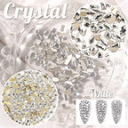 qiipii 4080Pcs Silver Clear Nail Rhinestones Multi Shapes Flatback Crystal White Gems +Round Beads K9 Glass Stones Diamonds Jewels Nail Art Charms Supplies for Nails Faces Eyes Makeup DIY Crafts Phone - color: Crystal Clear, size: B Set