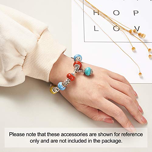 Beadthoven 100pcs Large Hole European Resin Turquoise Rondelle Beads - Mixed Color - Perfect for Bracelet, Necklace, DIY Jewelry Making - color: Turquoise Style Mixed Color
