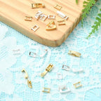 DanLingJewelry 10Pcs Golden & Silver Color Fold Over Jewelry Clasps Brass Watch Band Extender Clasps for DIY Watch Jewelry Making - color: 10pcs - watch band clasps - 17x4.5x4mm
