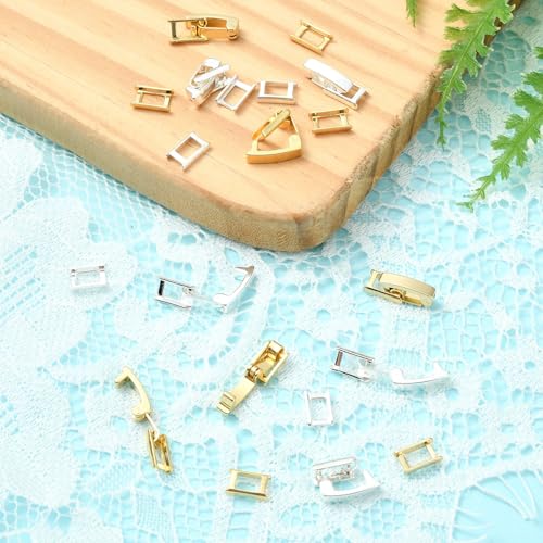 DanLingJewelry 10Pcs Golden & Silver Color Fold Over Jewelry Clasps Brass Watch Band Extender Clasps for DIY Watch Jewelry Making - color: 10pcs - watch band clasps - 17x4.5x4mm