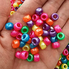 Amaney 1000Pcs Pearl Luster Pony Beads 6x9mm Mixed Colors Acrylic Beads for Making Bracelet Hair Braids Crafts - color: 1000Pearl