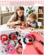 100 Pcs 15mm Silicone Beads for Keychain Making, Pink Red Silicone Beads Bulk Round for Bracelets Pens Crafts Jewelry Making (Pink Red) - color: Pink Red