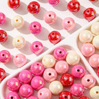 16mm Acrylic Beads 100pcs Chunk Bubblegum Bead Beads for Pens for Necklace Jewelry Bracelets DIY Crafts Making (redpink) - color: redpink