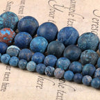 48pcs Natural Matte American Turquoise Gemstone Beads，8mm Frosted Round Loose Stone Beads for Jewelry Making Earring Bracelet Necklace DIY Crafts - color: American Turquoise, size: 8mm