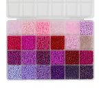 Purple Color 3mm Seed Beads, 5200Pcs Glass Seed Beads Kit with Storage Box for DIY Necklace Bracelet Crafts - color: Purple