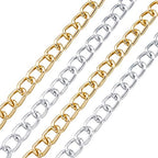 32.8 Feet Aluminum Curb Chains Gold Silver Twisted Links Cross Cable Chains with Spool Craftdady for Bracelet Necklace Earring Jewelry Making-2 Rolls, 10x6.5mm - color: Gold, Silver, 10x6.5mm