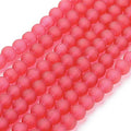FASHEWELRY 200Pcs Transparent Frosted Glass Bead 4mm Matte Crystal Glass Loose Beads for DIY Jewelry Making (Crimson) - color: Crimson