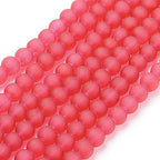 FASHEWELRY 200Pcs Transparent Frosted Glass Bead 4mm Matte Crystal Glass Loose Beads for DIY Jewelry Making (Crimson) - color: Crimson
