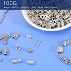 stino Silver Metal Tube Spacer Beads for Jewelry Making, Bracelet Earrings Necklace Findings & Supplies 512 (Tube （70Pcs）) - color: Tube （70Pcs）