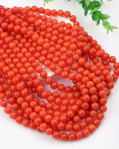 Natural Stone Beads 8mm Polished Round Smooth Gemstone Beads for Jewelry Making Supplies 15 Inch(45 Beads) (South Red Agate) - color: South Red Agate-45pcs