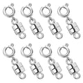 Magnetic Necklace Clasps and Closures 18K Gold and Silver Plated Bracelet Converter Clasp,Suitable for Necklaces Chain Extender - color: 8Pcs Silver