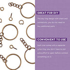 Swpeet 360Pcs 6/5" 30mm Bronze Key Chain Rings Kit, Including 120Pcs Keychain Rings with Chain and 120Pcs Jump Ring with 120Pcs Screw Eye Pins Bulk for Jewelry Findings Making (Bronze) - color: Bronze, size: 30mm