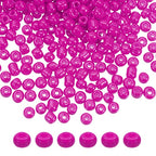 HARFINGTON 2000Pcs Small Glass Beads 6/0 4mm Loose Tiny Round Small Beads for Bracelet Earring Rings Jewelry Making, Fuchsia - color: Fuchsia