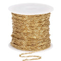 33 Feet Gold Singapore Chains Roll, 2mm 18K Gold PVD Plated 304 Stainless Steel Twisted Link Chain Bulk Spool for Jewelry Making DIY Craft - color: 2mm Gold Color