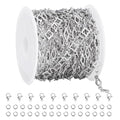 YOUBEIYEE 13 Feet Stainless Steel Jewelry Making Chains Rhombic Clover Link Chain for Women Necklace DIY Chains Bulk - color: Clover Rhombic Silver