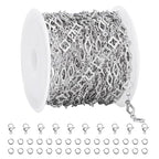 YOUBEIYEE 13 Feet Stainless Steel Jewelry Making Chains Rhombic Clover Link Chain for Women Necklace DIY Chains Bulk - color: Clover Rhombic Silver
