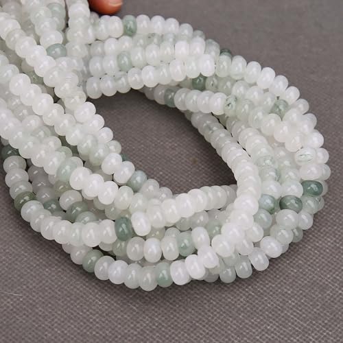 BONNY BOXX 1 Strand Natural 5 * 8mm Iceberg Jade Rondelle Beads, Natural Abacus Disk Stone Beads Loose Spacer Gemstone for DIY Bracelet Necklace Jewelry Making - color: Iceberg Jade, size: 5*8MM
