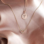 PAVOI 14K Gold Plated Cubic Zirconia Heart Necklace | Cute Dainty Love Pendant Necklaces for Women - Valentines Day Trendy Jewelry - style: Heart CZ