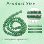 1 Box 148PCS 5x8MM Natural Green Abacus Stone Beads Strands with Hole Disk Rondelle Gemstone White Jade Dyed Flat Loose Spacer Bead for Jewelry Making Bracelet Necklace DIY Crafts Supply - color: Green, size: 148pcs