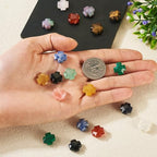24 Pcs Cross Beads for Jewelry Making Small Cross Gemstone Beads Crystal Crucifix Bead Charms for Easter Holiday Eid Mubarak Ramadan Christmas Necklace Jewelry Making 12-12.5mm - color: 12 Colors-Mix Stones