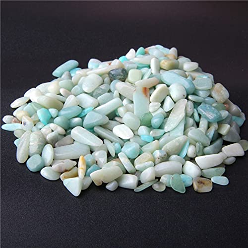 Natural 500 pcs Amazonite No Hole Undrilled Irregular Chip Gemstone Beads Rock Gravel Crystal Tumble Minerals Gravel Specimen Energy Decorative Stone Fish Tank Stone - color: Amazonite2