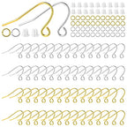 1800Pcs Earring Hooks for Jewelry Making Kit,Hypoallergenic Ear Wires Fish Hooks with Jump Rings and Earring Backs,Earring Findings French Earring Hooks for DIY Earrings Making Supplies(Silver,Gold) - color: 1800Pcs Gold,Silver
