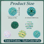SUNNYCLUE 30Pcs 20mm Green Chunky Resin Rhinestone Beads Round Disco Ball Loose Spacer Beads for Jewelry Making DIY Bracelet Necklace Pen Supplies - color: 30pcs 20mm Green Rhinestone Beads