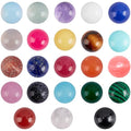 SUPERFINDINGS 46Pcs Natural Gemstoness Cabochons 6mm Half Round Cabochon Beads Stones 23 Color Flatback Quartz Crystal Cabochons for Bracelet Necklace Jewelry Making - size: 6mm