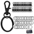 Keychain, 68PCS Swivel Snap Hooks with Key Rings, Metal Lobster Claw Clasp,34PCS Keychains Clips Hooks and 34PCS Key Chain Rings,Keychain Rings for DIY Crafts,Jewelry Making (Black) - color: black