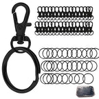 Keychain, 68PCS Swivel Snap Hooks with Key Rings, Metal Lobster Claw Clasp,34PCS Keychains Clips Hooks and 34PCS Key Chain Rings,Keychain Rings for DIY Crafts,Jewelry Making (Black) - color: black