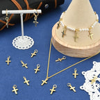 18K Gold Plated Cross Charms for Jewelry Making Brass Jesus Dangle Charm Cute Christ Pendants Bulk for Bracelets Necklaces Earrings DIY Crafts Supplies - color: 18K Gold 02